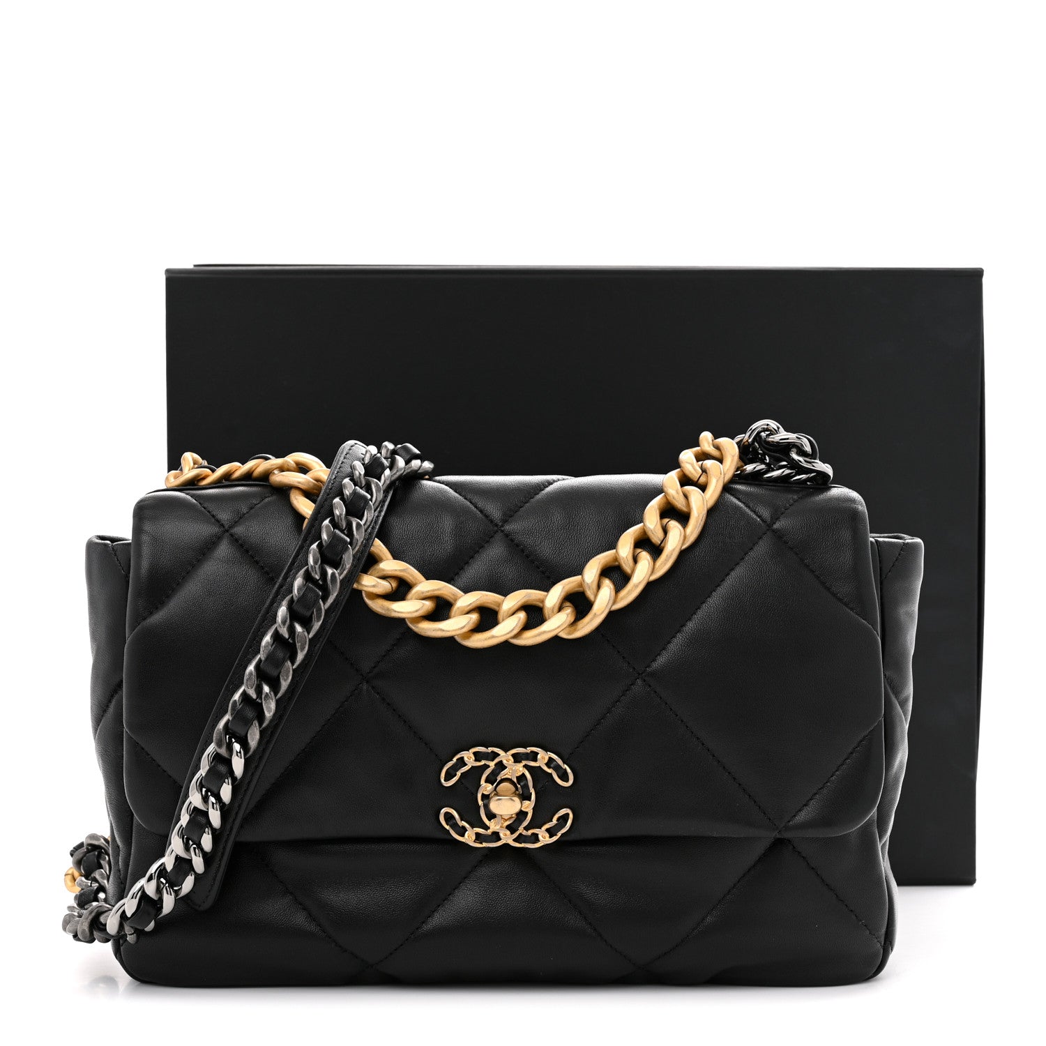 Chanel Lambskin Quilted Large Chanel 19 Flap Black 11 of 11
