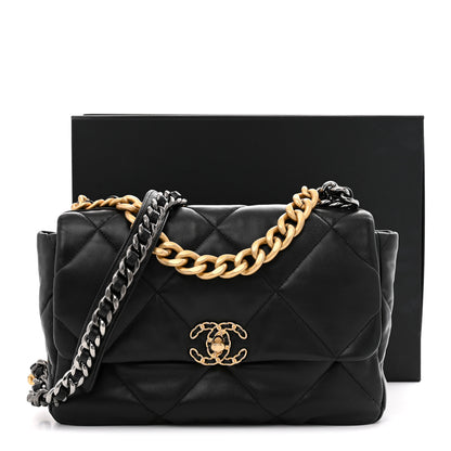 Chanel Lambskin Quilted Large Chanel 19 Flap Black 11 of 11