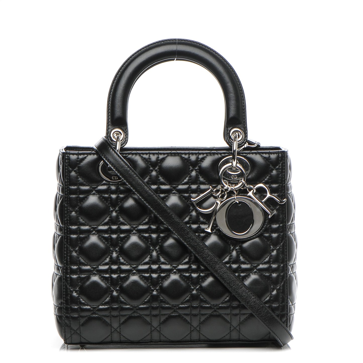 Lambskin Cannage Medium Lady Dior Black