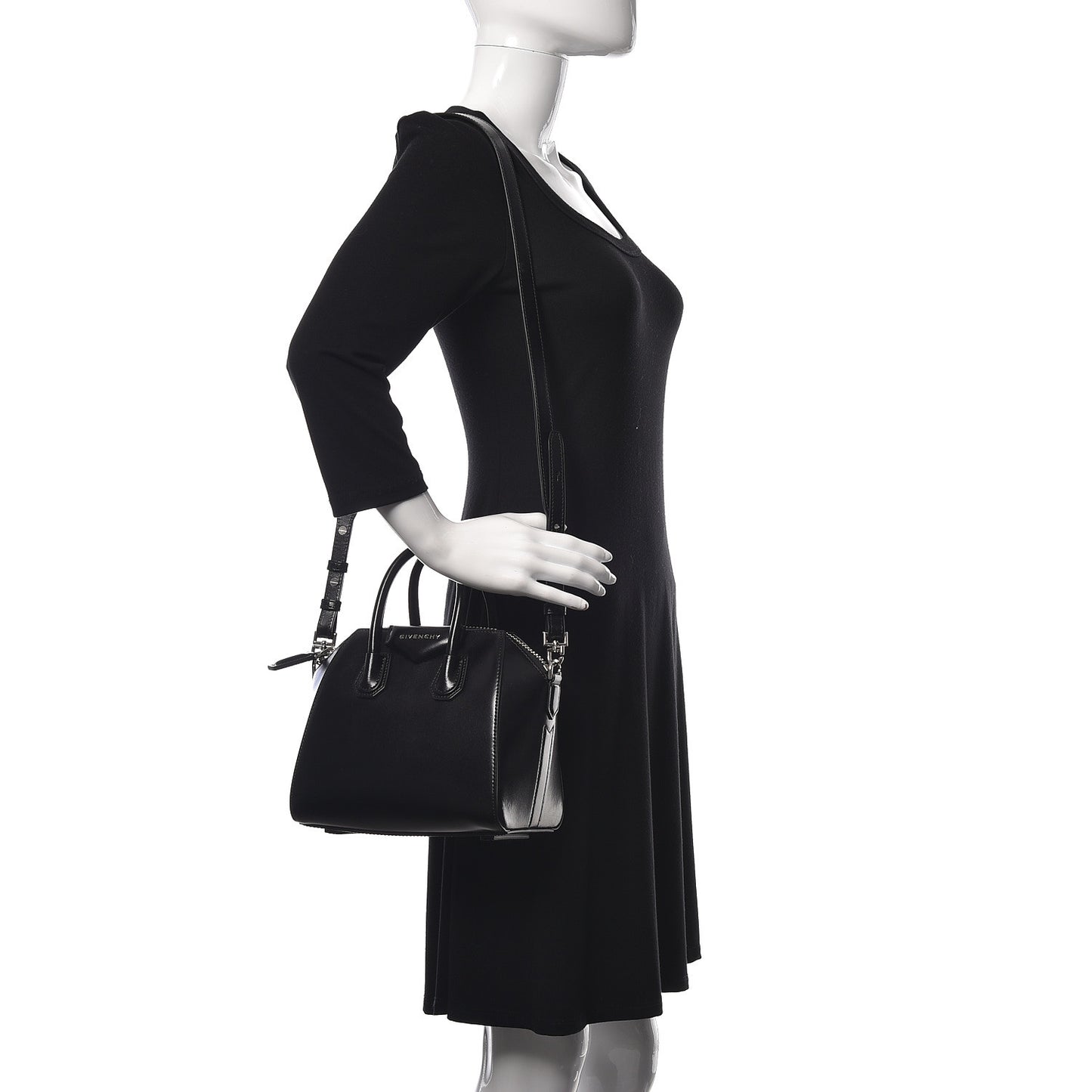 Shiny Lord Calfskin Mini Antigona Black