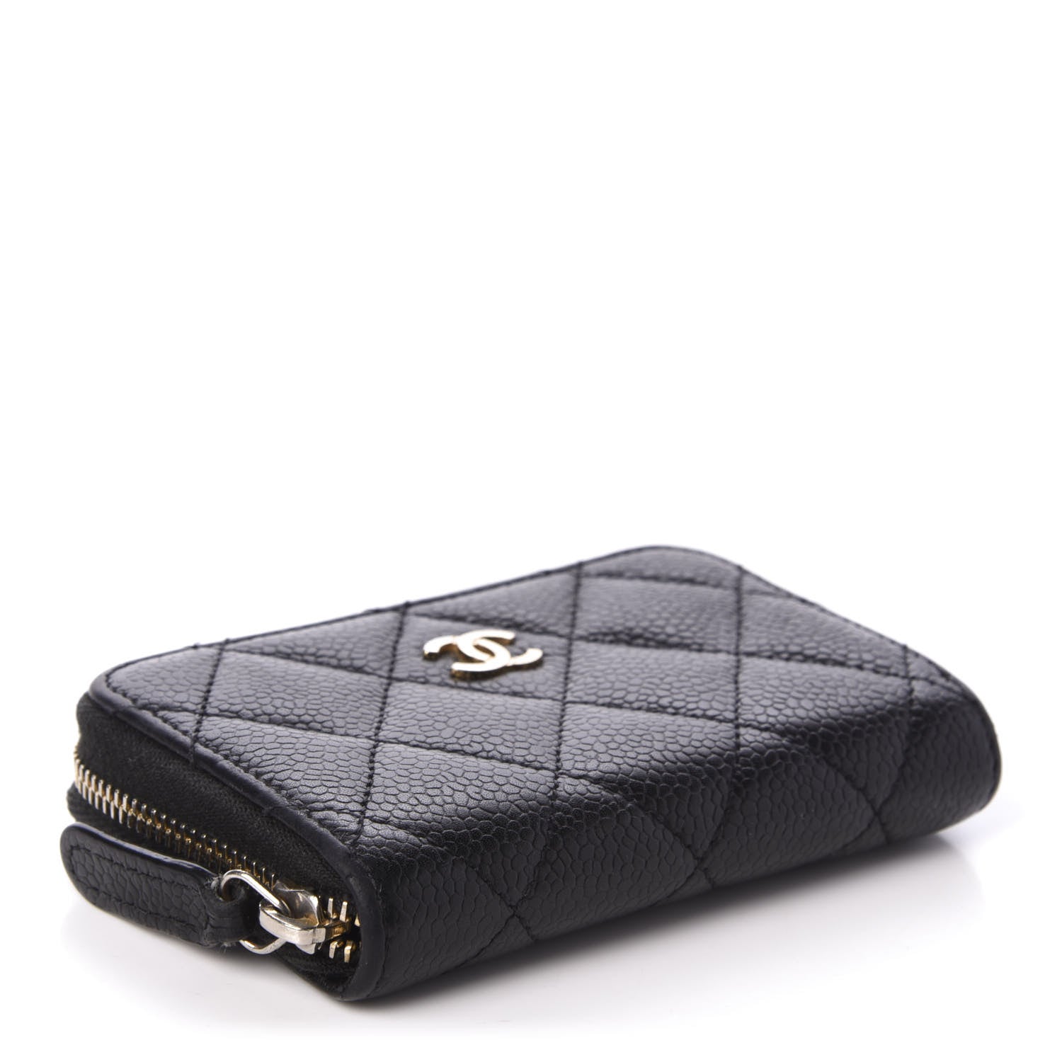 Chanel Caviar Quilted Zip Coin Purse Black 4 of 9
