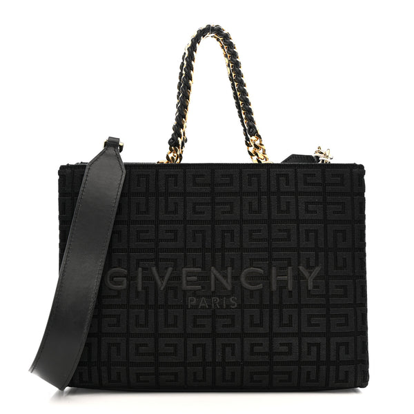 Givenchy Canvas Jacquard 4G Small Chain Tote Black 1806694
