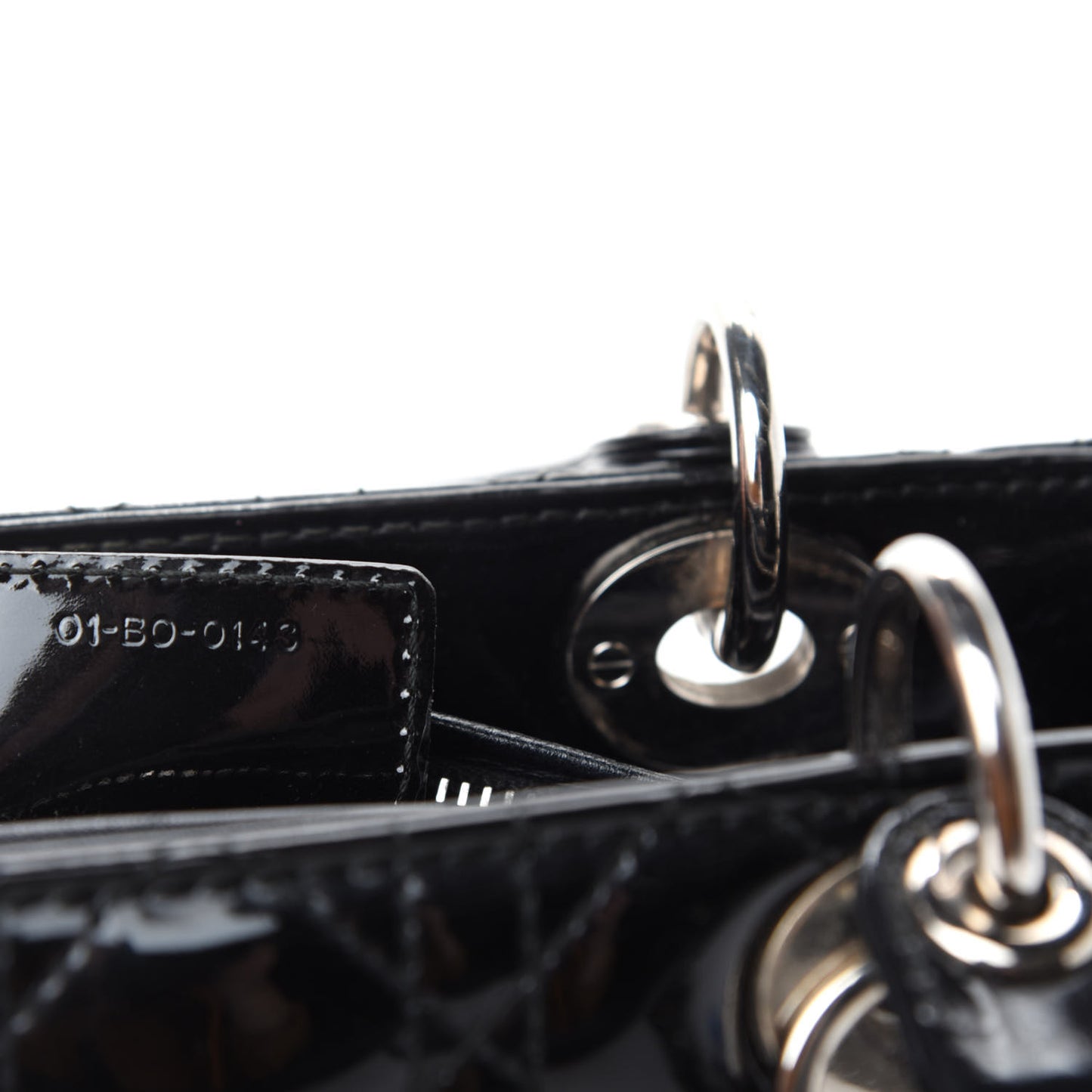 Patent Cannage Medium Lady Dior Black