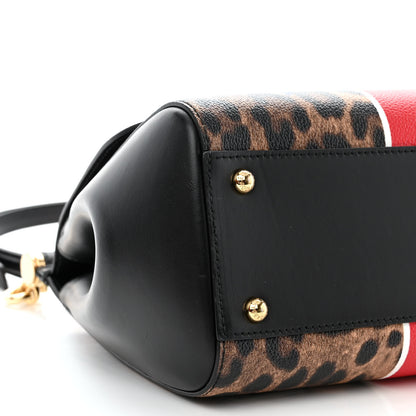 Dolce & Gabbana Dauphine Leopard Graffiti Print Medium Miss Sicily Satchel Black 9 of 11