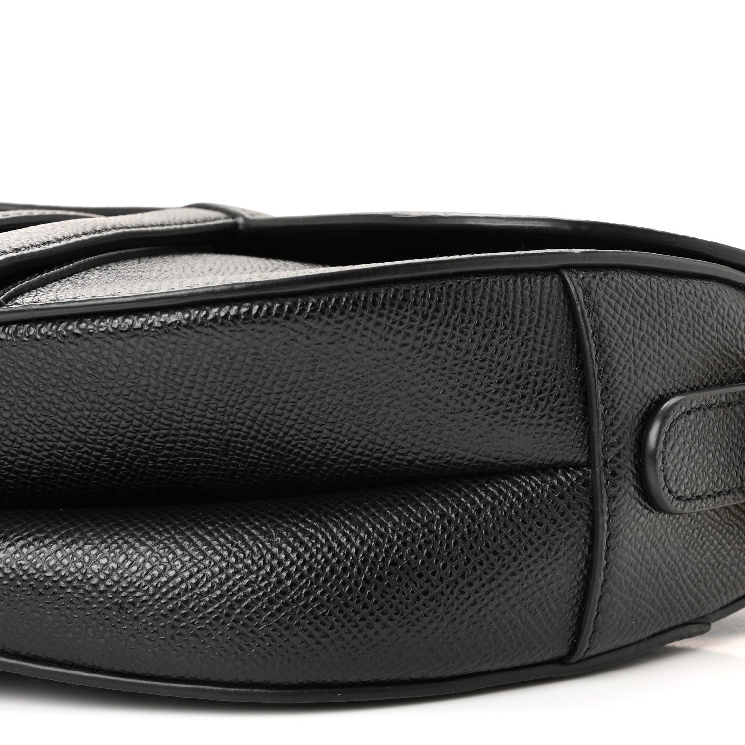 Christian Dior Grained Calfskin Saddle Bag With Strap Black 9 of 9