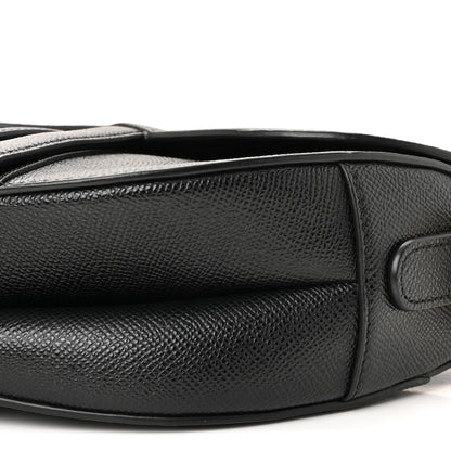 Christian Dior Grained Calfskin Saddle Bag With Strap Black 9 of 9