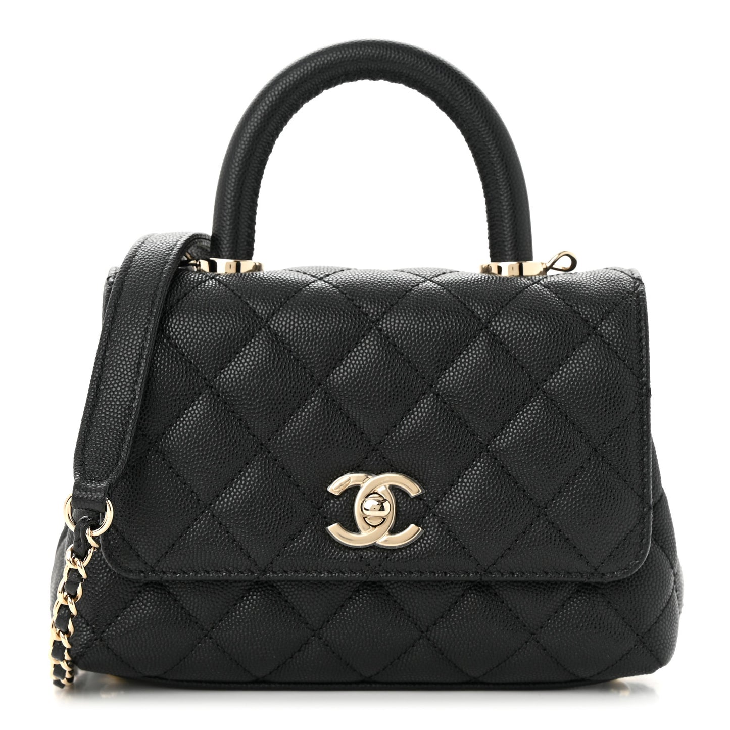 Caviar Quilted Extra Mini Coco Handle Flap Black