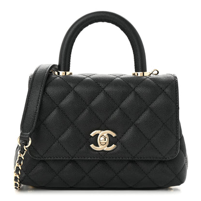 Chanel Caviar Quilted Extra Mini Coco Handle Flap Black 1 of 11