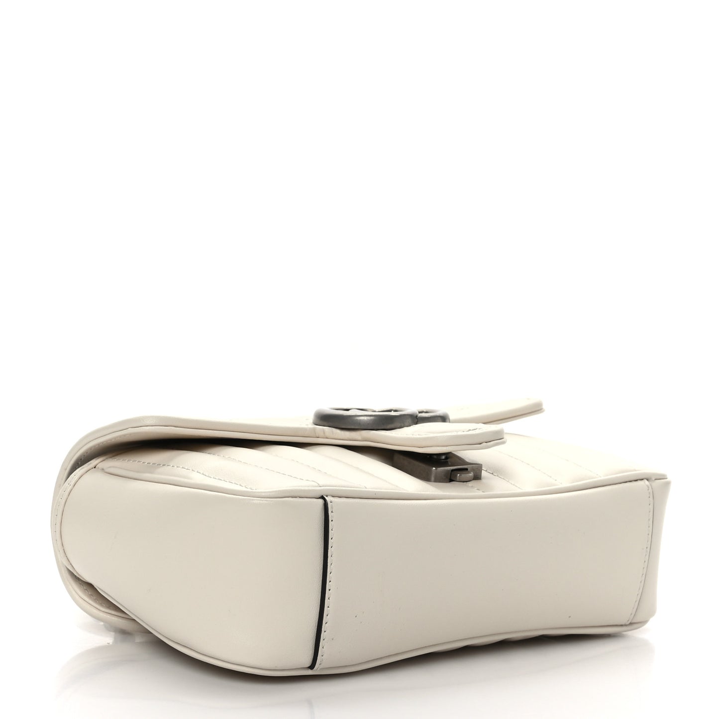 Calfskin Matelasse Aria Mini GG Marmont Shoulder Bag Mystic White