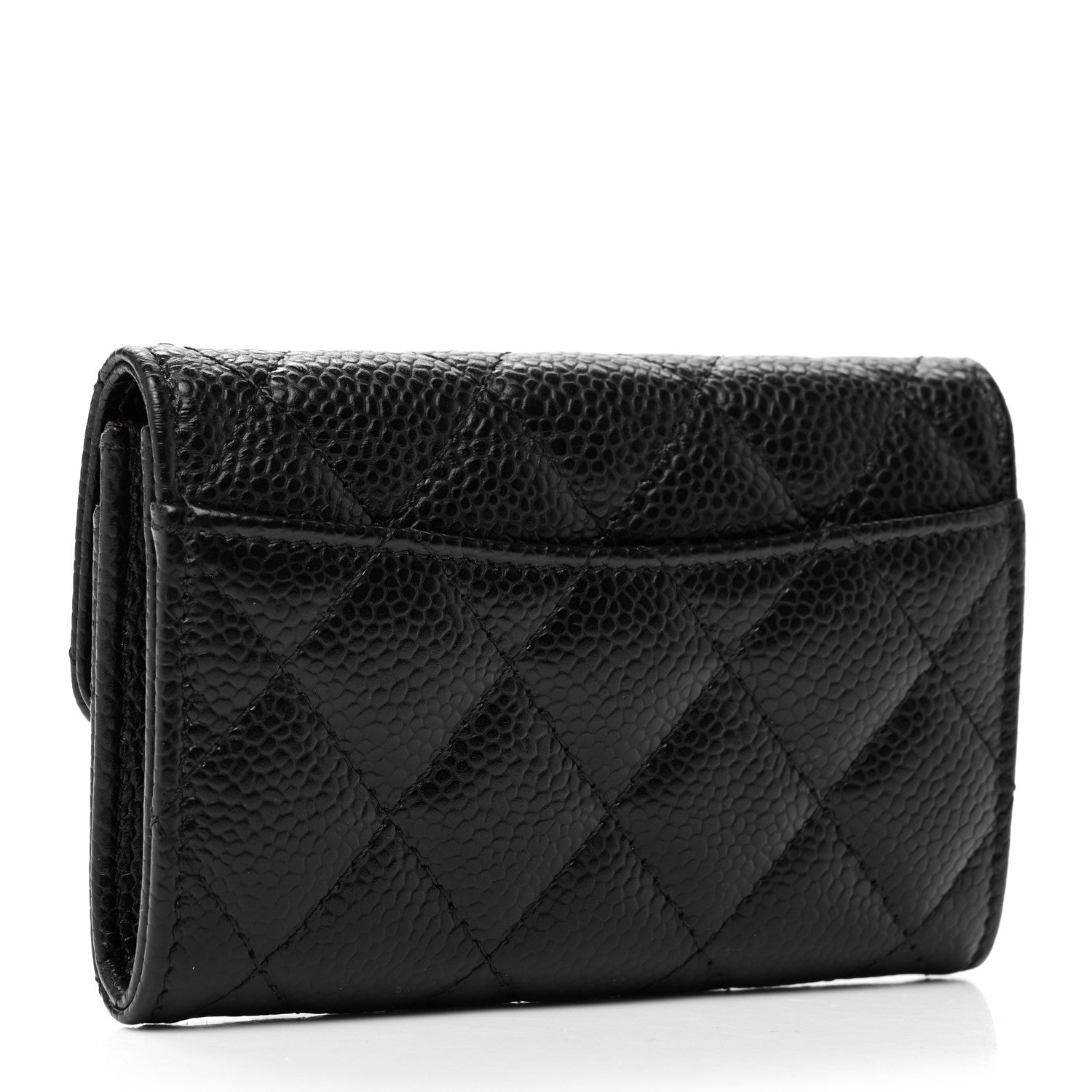 Chanel Caviar Quilted Flap Card Holder Wallet Black 3 of 8