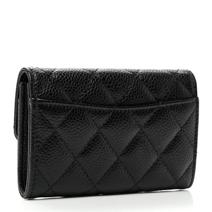 Chanel Caviar Quilted Flap Card Holder Wallet Black 3 of 8
