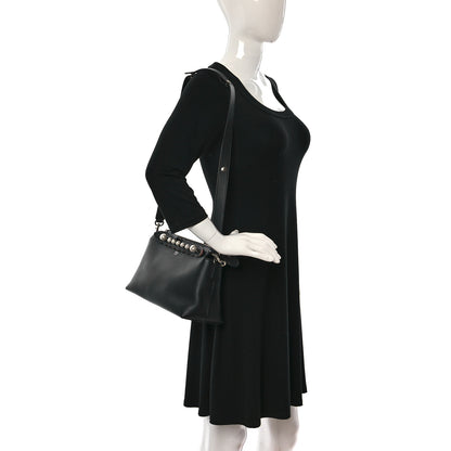 Fendi Vitello Dolce Scalloped Pearl Studded Medium By The Way Boston Bag Black 2 of 8
