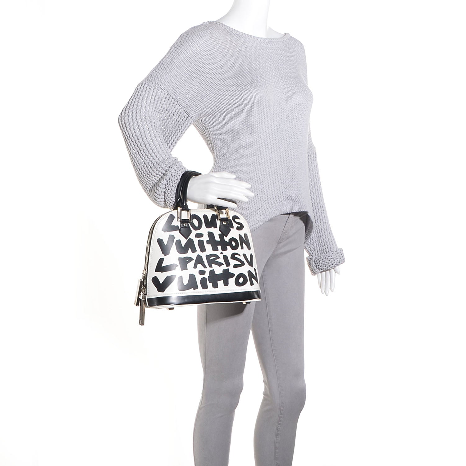 Louis Vuitton Graffiti Alma MM Black 2 of 7