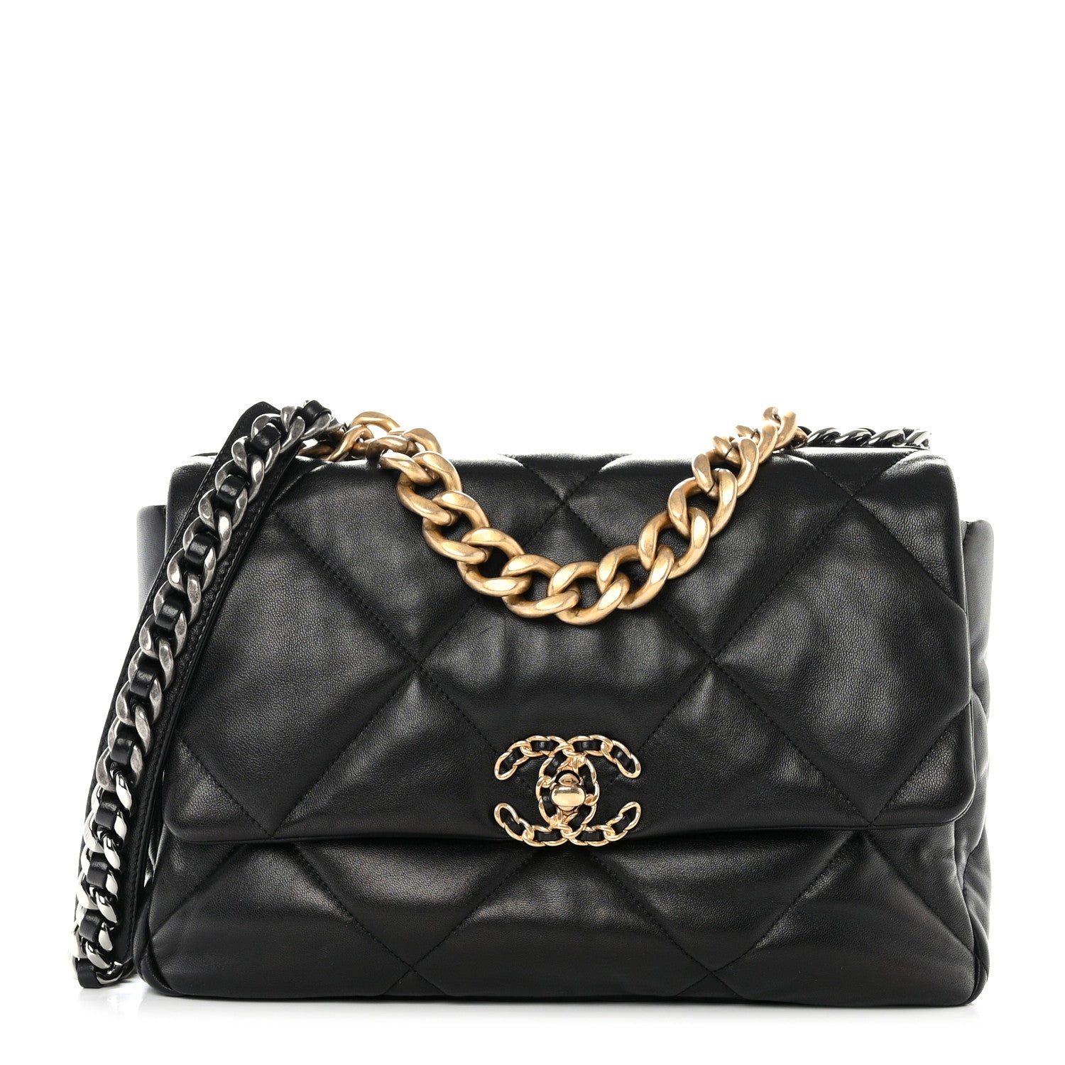 Chanel Lambskin Quilted Large Chanel 19 Flap Black 1 of 10
