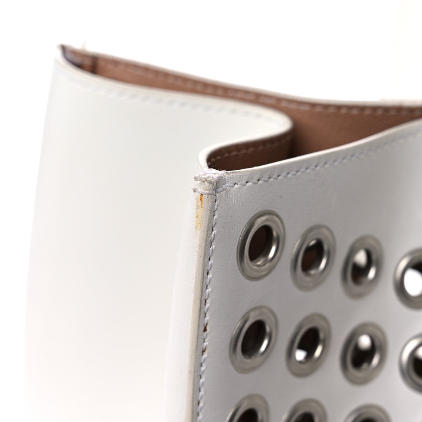 Calfskin Grommet Rose-Marie 28 Bag White