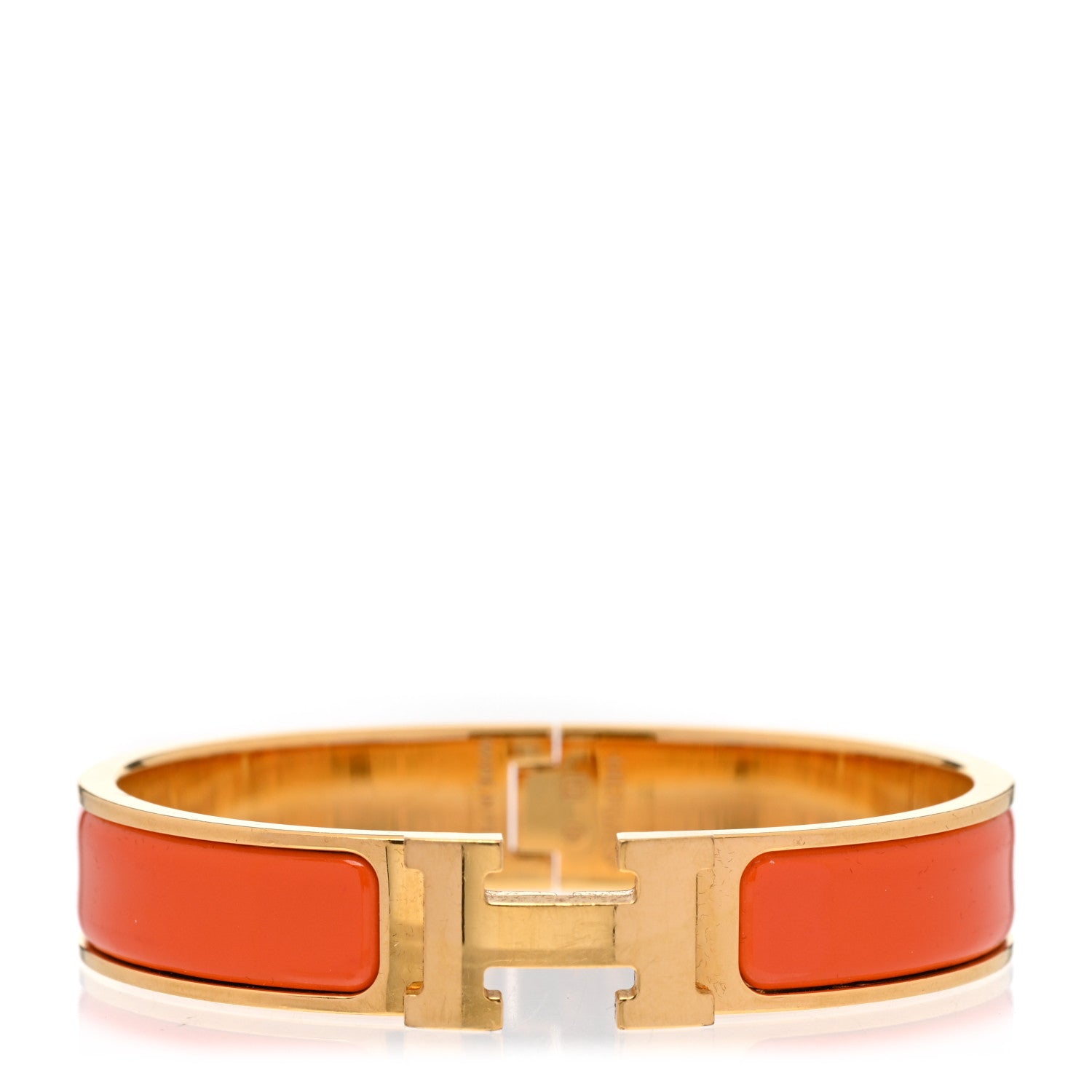 Hermes Enamel Narrow Clic Clac H Bracelet PM Orange 1 of 5