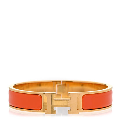 Hermes Enamel Narrow Clic Clac H Bracelet PM Orange 1 of 5