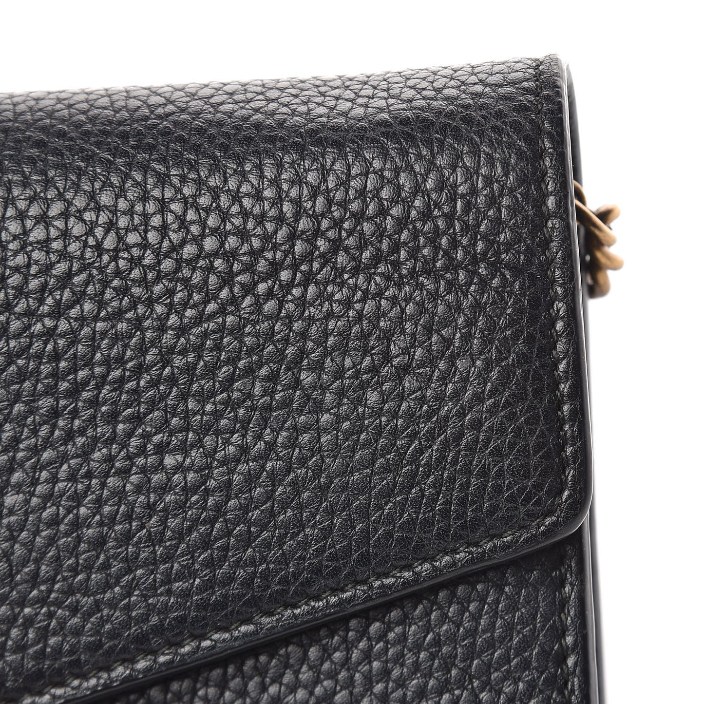 Calfskin GG Marmont Chain Wallet Black