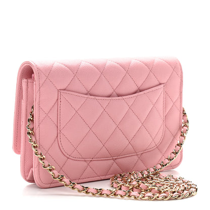 Chanel Caviar Quilted Wallet On Chain WOC Light Pink 3 of 14