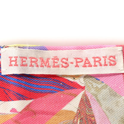 Hermes Silk Marble Silk Twilly Rose Vert Violet 4 of 4