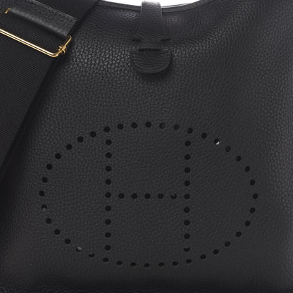 Hermes Taurillon Clemence Evelyne III PM Black 10 of 11