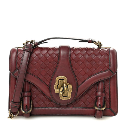 Bottega Veneta French Calfskin Intrecciato City Knot Bag Burgundy 1 of 9