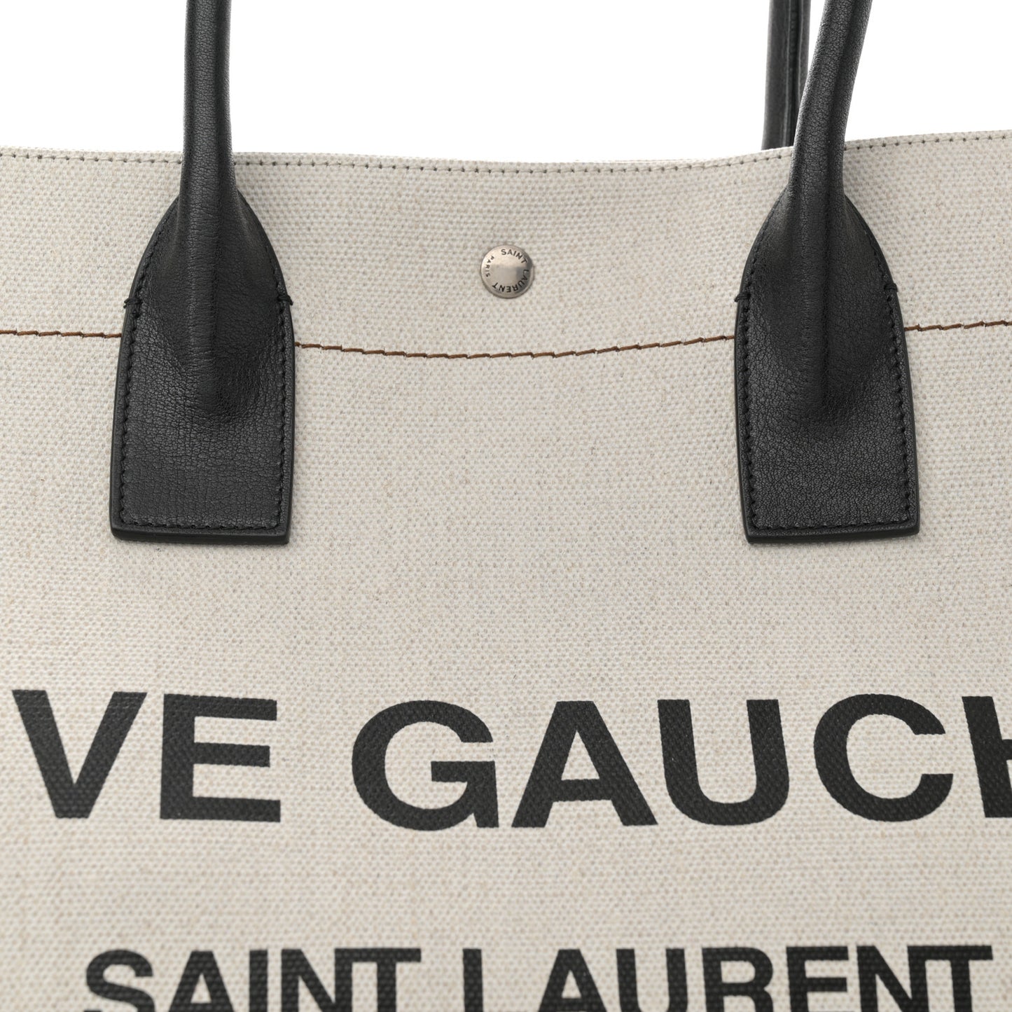 Linen Calfskin Rive Gauche Tote Optic White