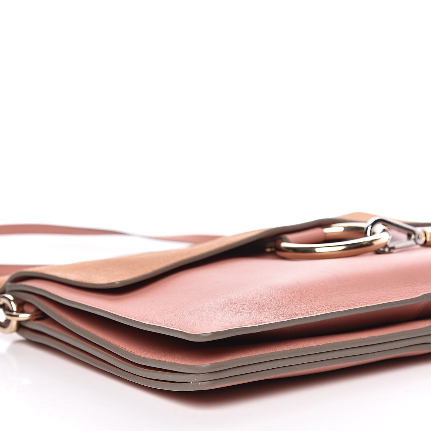 Calfskin Suede Medium Faye Shoulder Bag Nougat