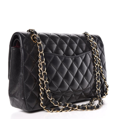 Chanel Lambskin Quilted Medium Double Flap Black 3 of 17