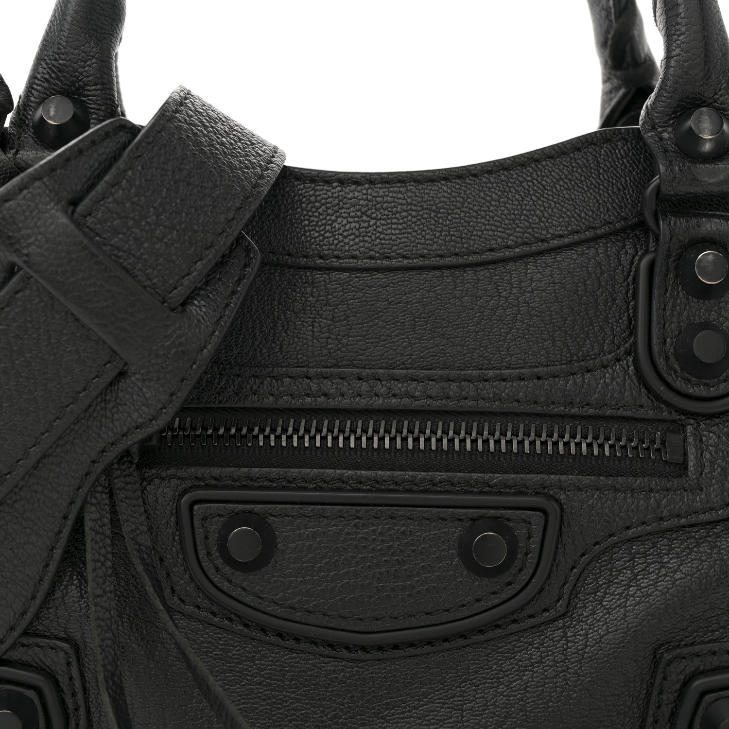 Balenciaga Shiny Goatskin Matte Black Metallic Edge Hardware Mini City Black 9 of 12
