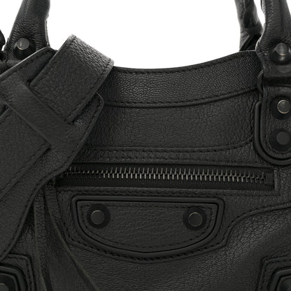 Balenciaga Shiny Goatskin Matte Black Metallic Edge Hardware Mini City Black 9 of 12