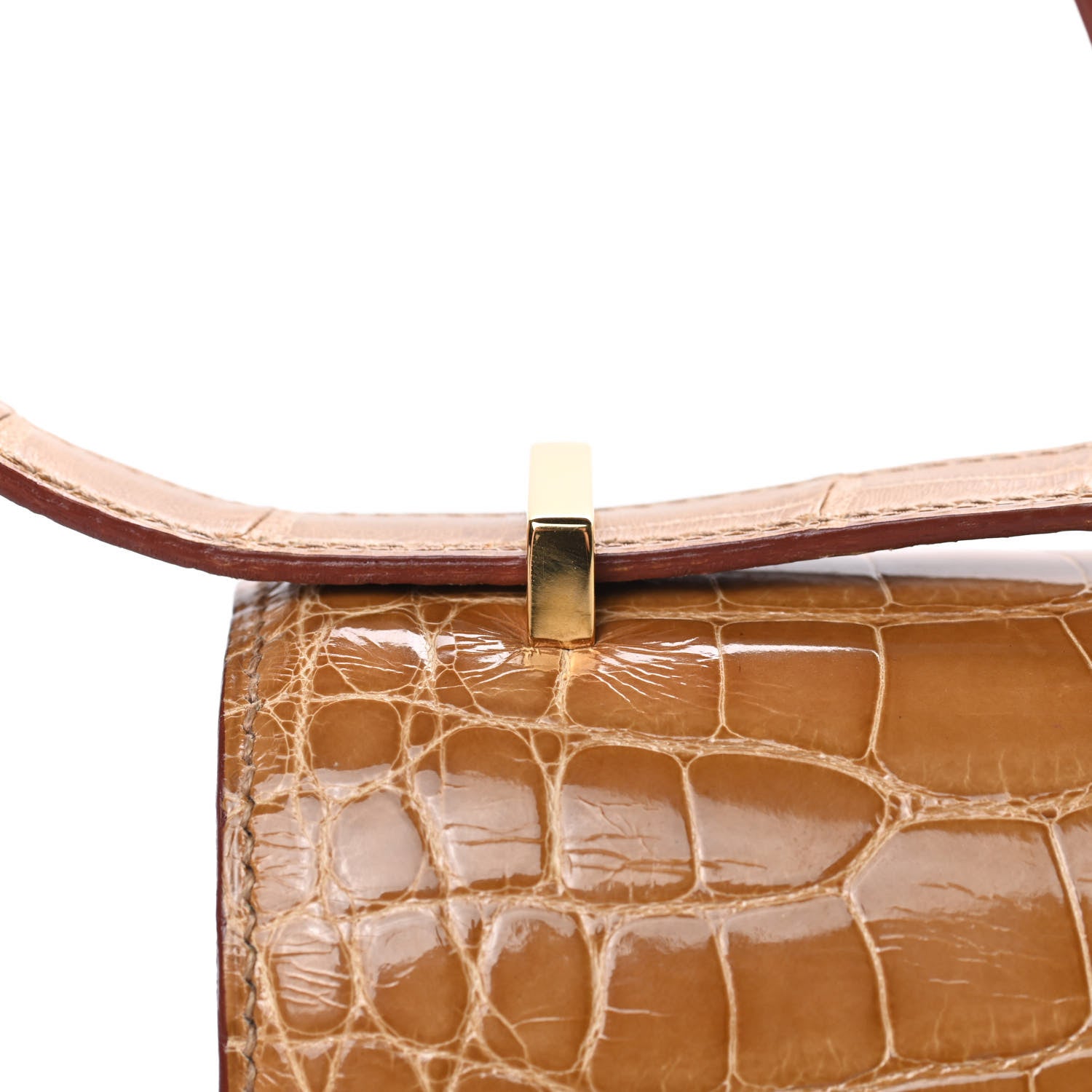 Hermes Shiny Alligator Constance 18 Tabac Camel 16 of 24