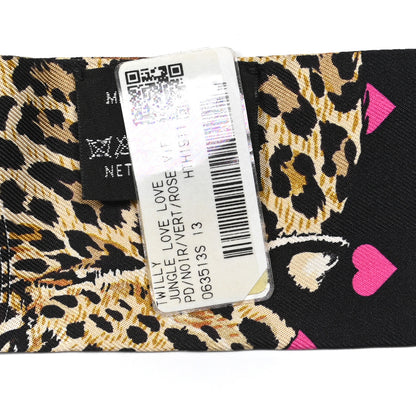 Hermes Silk Jungle Love Love Twilly Black Vert Rose Vif 4 of 5