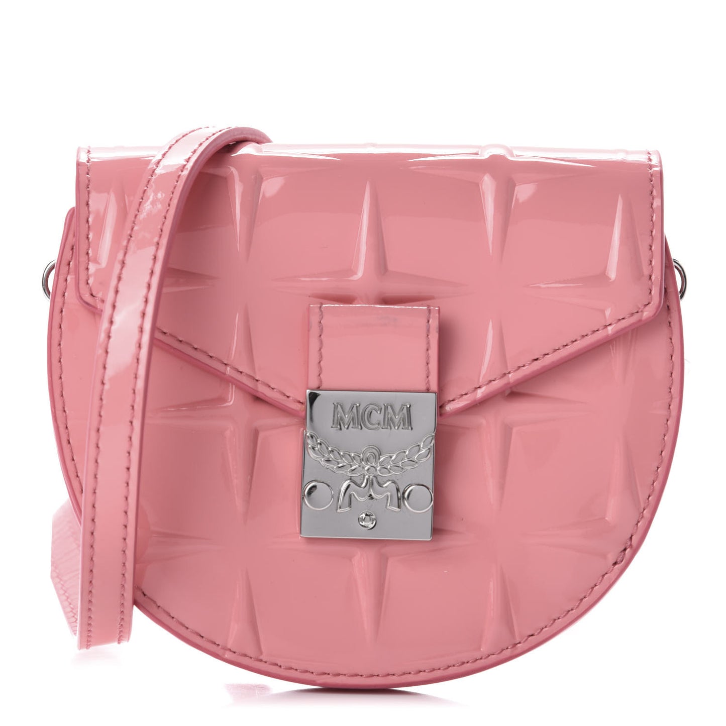 Diamond Patent Patricia Round Crossbody Bag Salmon Rose