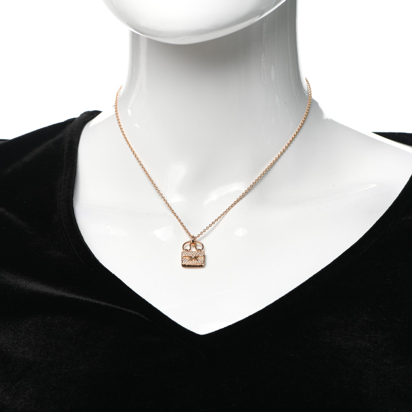 18K Rose Gold Diamond Constance Amulette Pendant Necklace