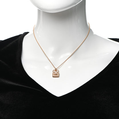 Hermes 18K Rose Gold Diamond Constance Amulette Pendant Necklace 2 of 6