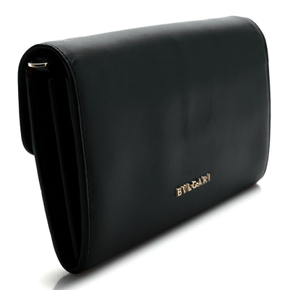 Bulgari Calfskin Serpenti Forever Star Chain Wallet Black Red 3 of 9