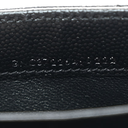 Saint Laurent Grain De Poudre Matelasse Chevron Monogram Flap Wallet Black 7 of 9