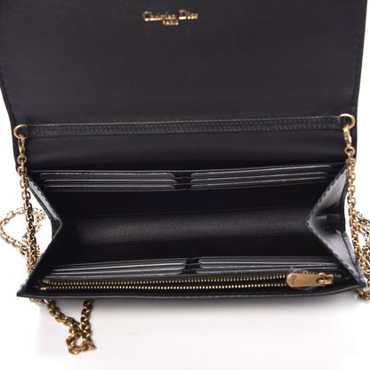 Christian Dior Calfskin D Fence Croisiere Chain Wallet Black 5 of 7