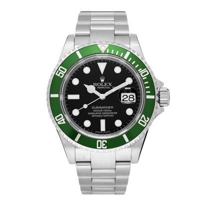 Rolex Stainless Steel 40mm Oyster Perpetual Submariner Date 50th Anniversary Kermit Watch Black 16610LV 1 of 5