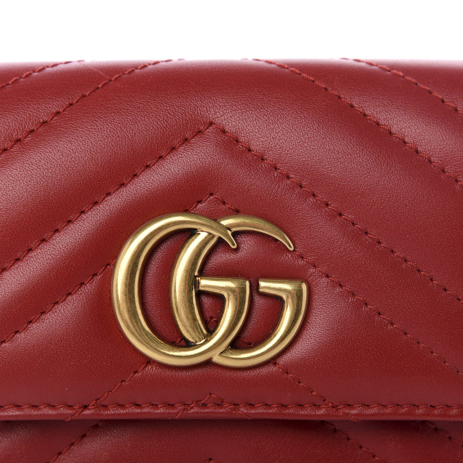 Gucci Calfskin Matelasse GG Marmont Wallet Hibiscus Red 8 of 9