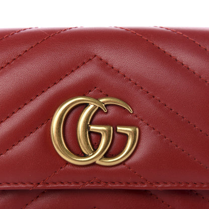 Gucci Calfskin Matelasse GG Marmont Wallet Hibiscus Red 8 of 9