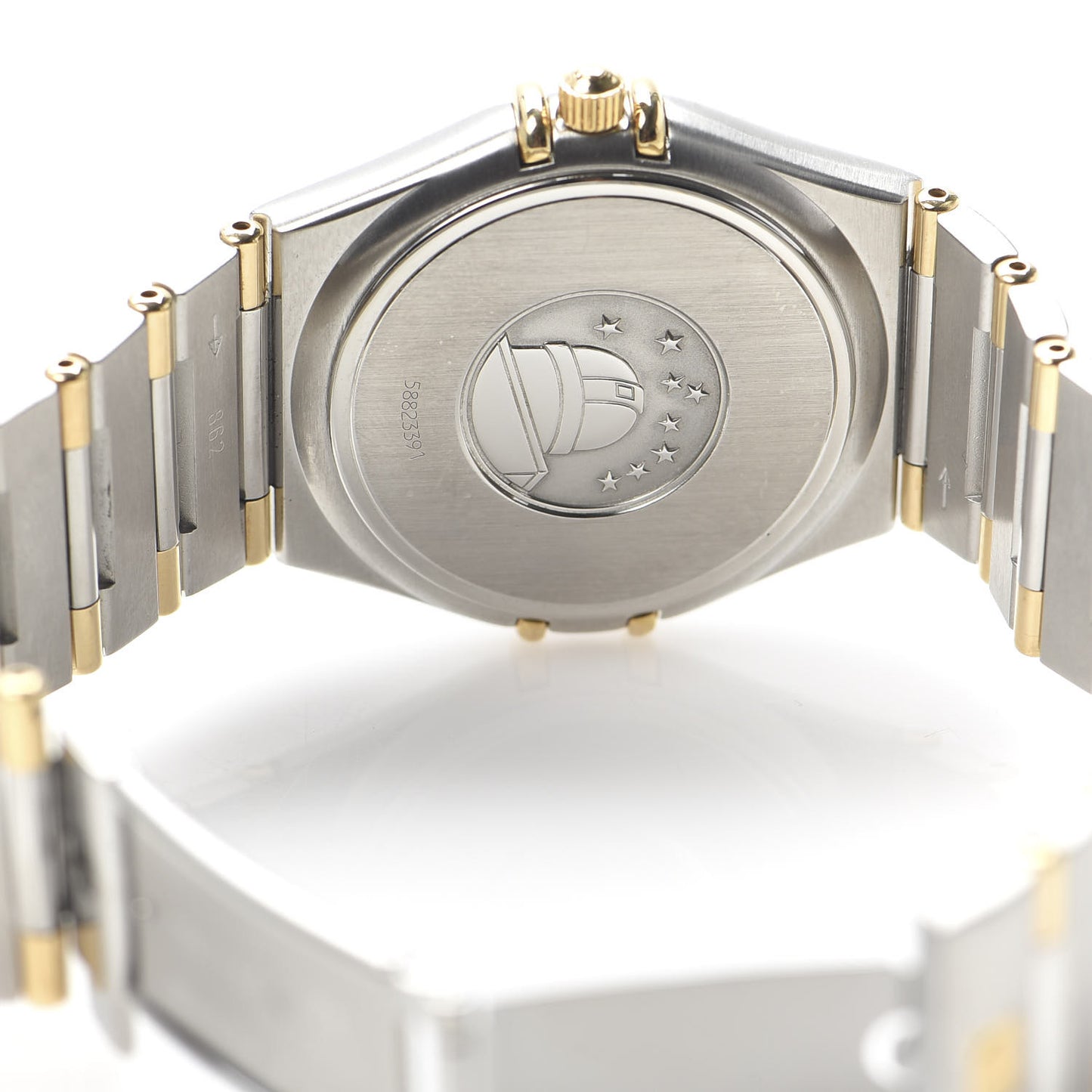 Stainless Steel 18K Yellow Gold 33mm Constellation Quartz Watch White 1312.30