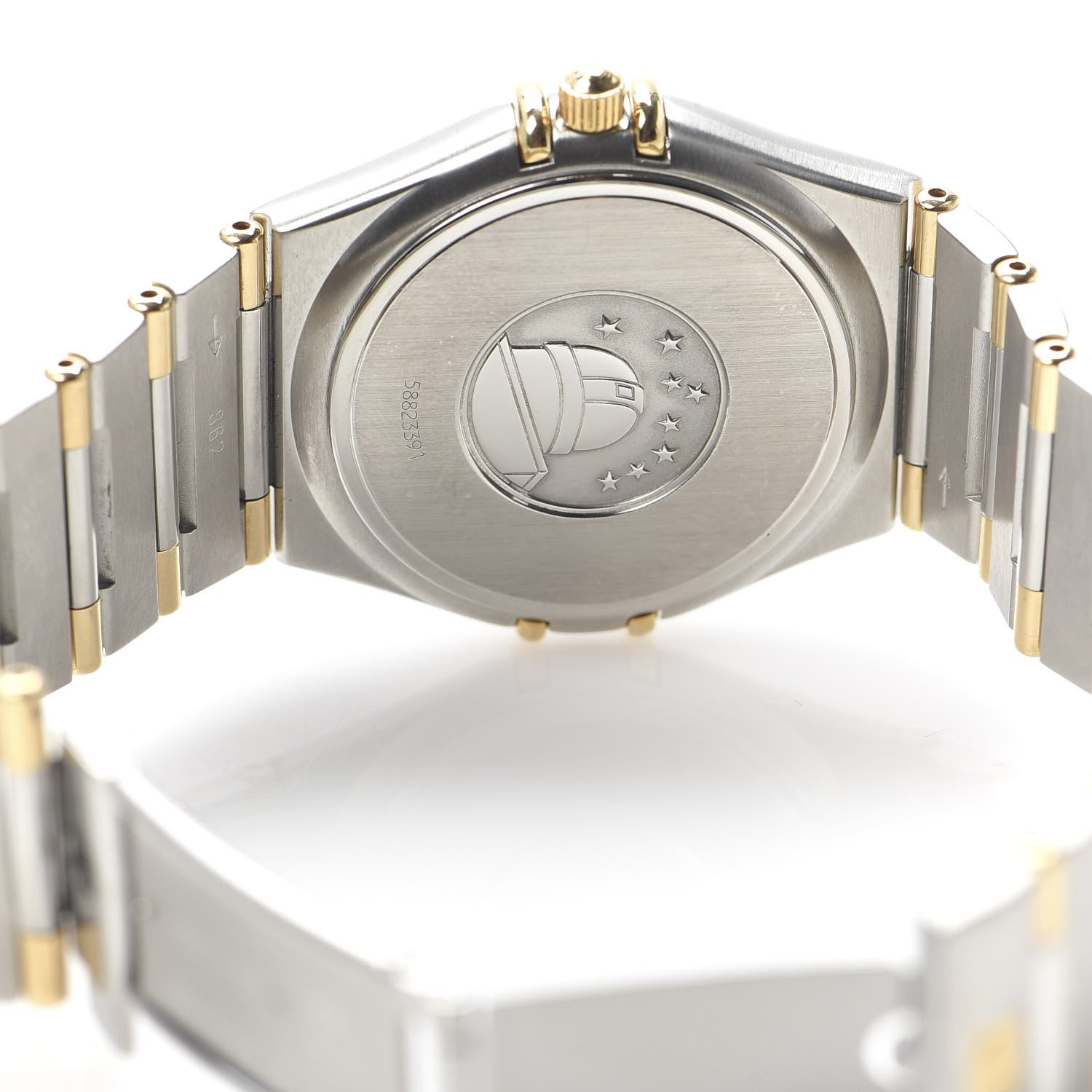 Omega Stainless Steel 18K Yellow Gold 33mm Constellation Quartz Watch White 1312.30 6 of 7