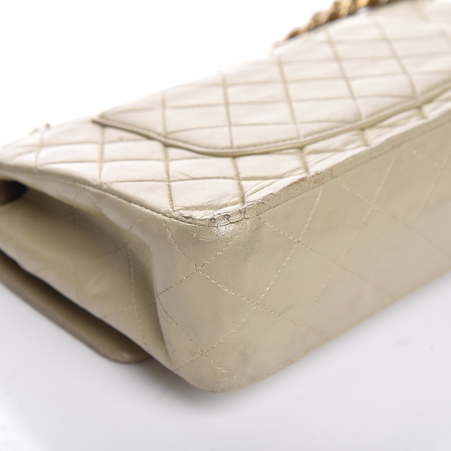 Chanel Lambskin Quilted Medium Double Flap Light Gold 17 of 21