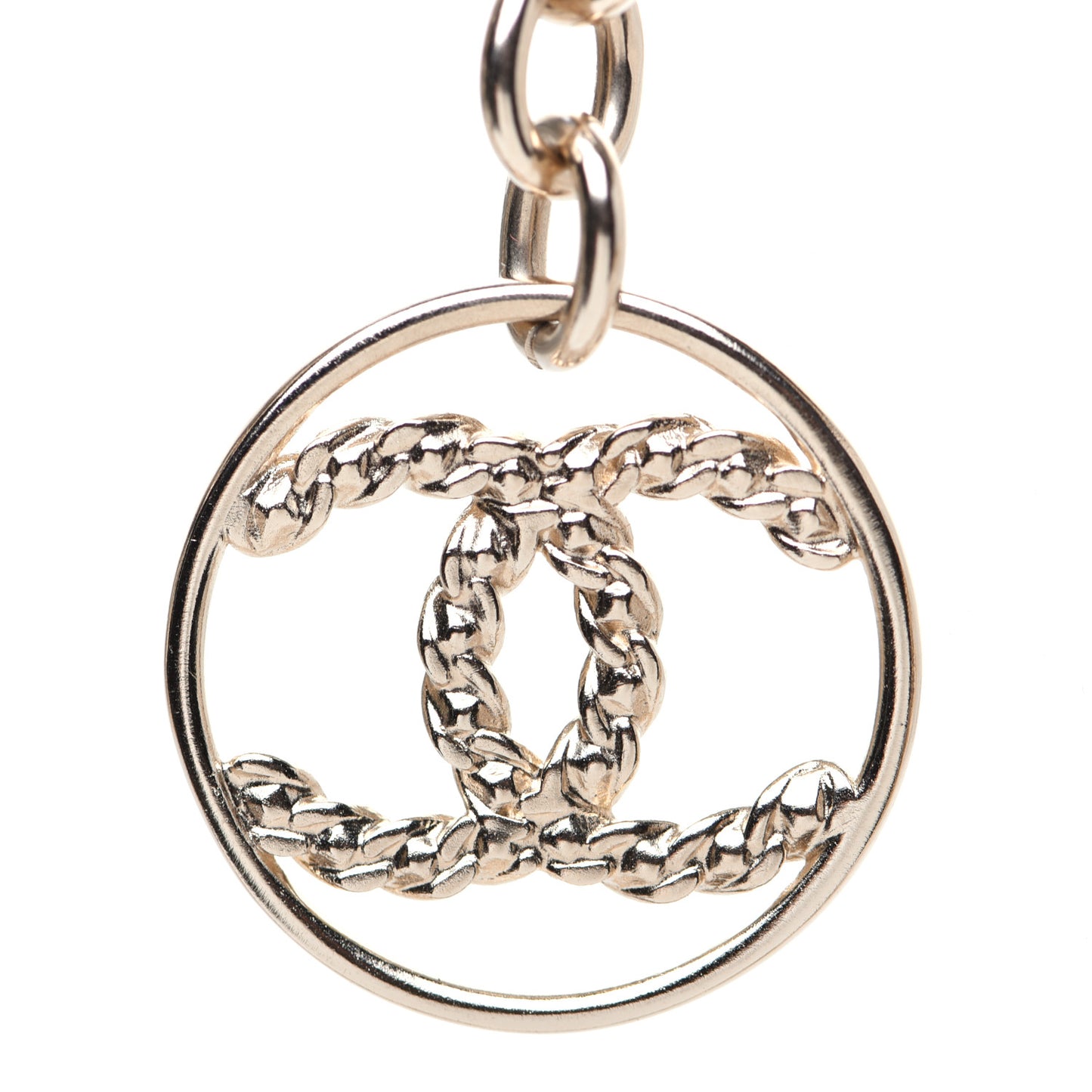 Metal Strass Crystal Logo Necklace Gold