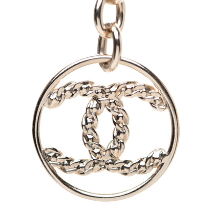 Chanel Metal Strass Crystal Logo Necklace Gold 6 of 7