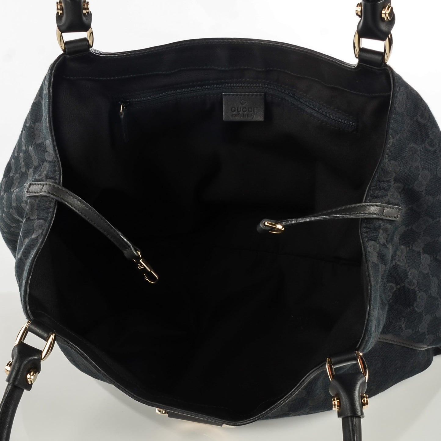 Monogram D Gold Large Shoulder Bag Black