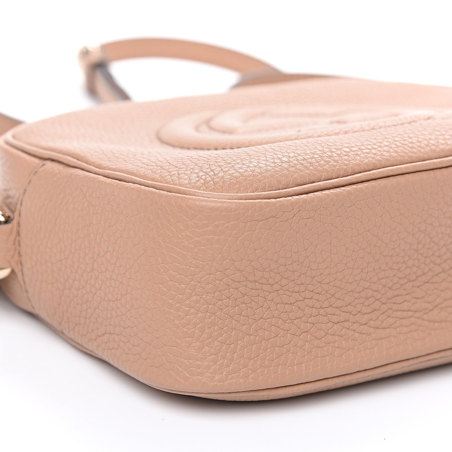Pebbled Calfskin Small Soho Disco Bag Rose Beige
