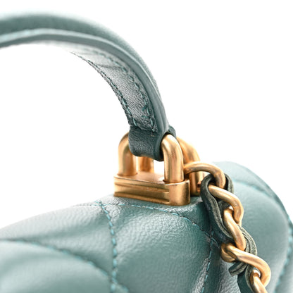 Chanel Lambskin Quilted Top Handle Flap Coin Purse With Chain Green 12 of 12
